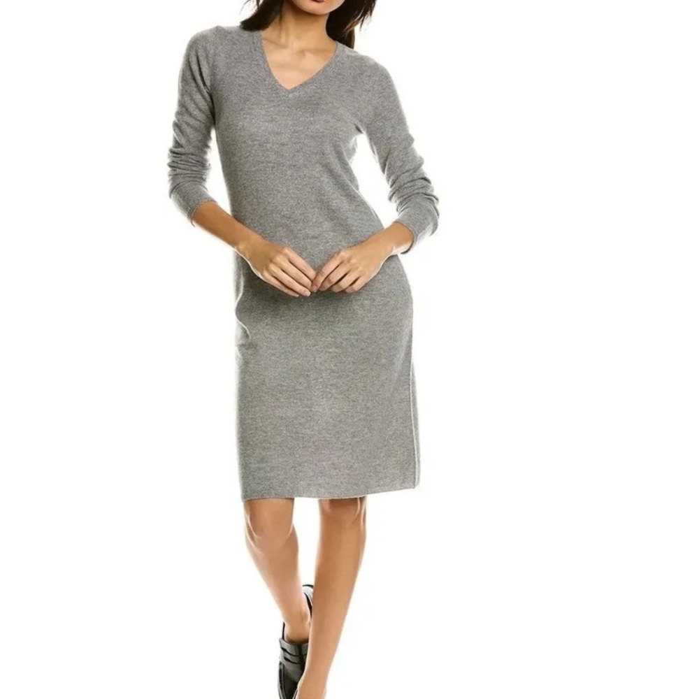 Pure Collection 100% Cashmere Grey Wrapped Dress Women’s Size 8/10